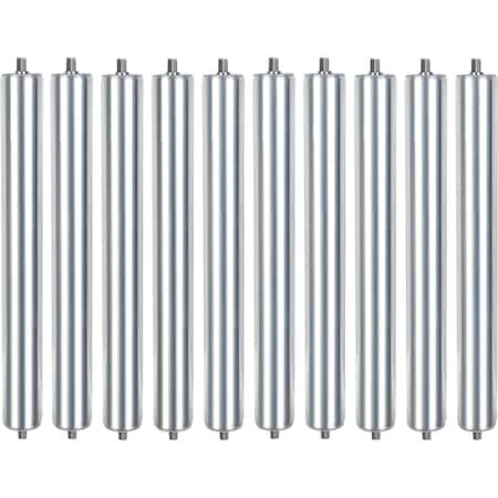 Global Industrial 15in Replacement Roller, 1.9in Dia., Galvanized Steel, 10PK 293178